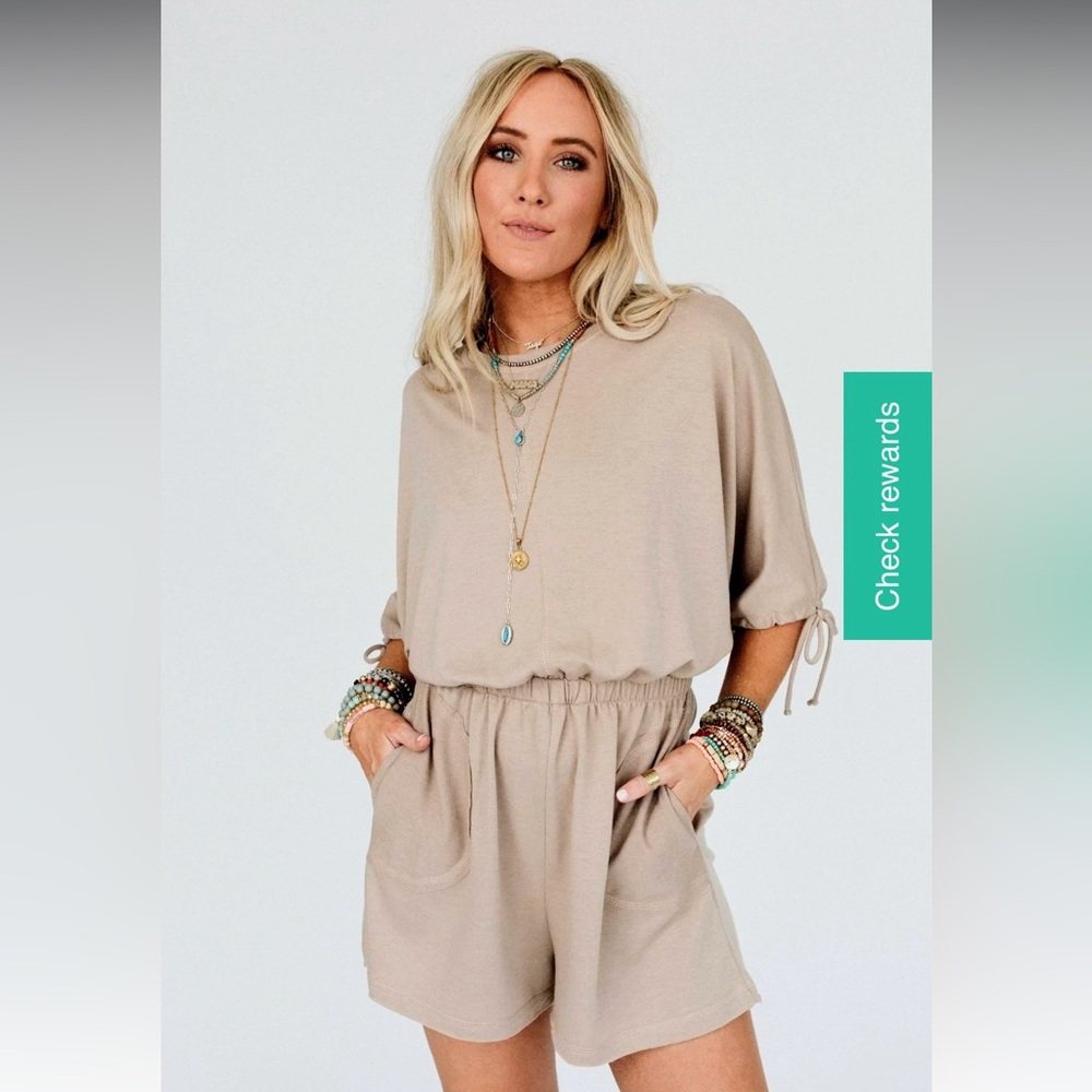 Three Bird Nest Tan Romper